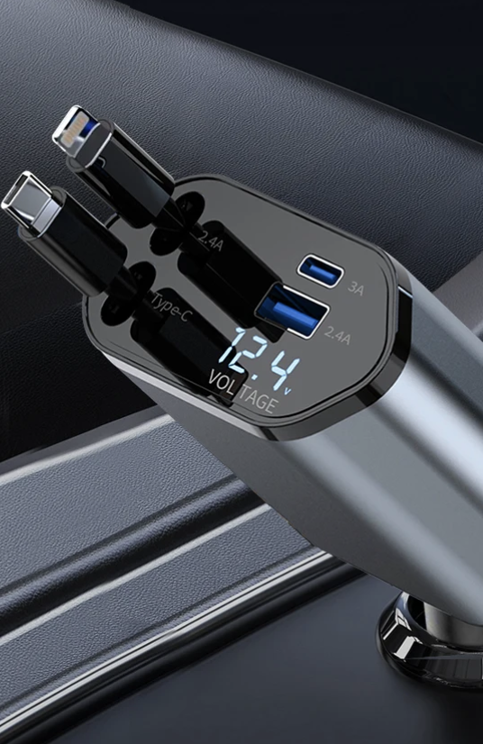 Cargador 4 en 1 de coche